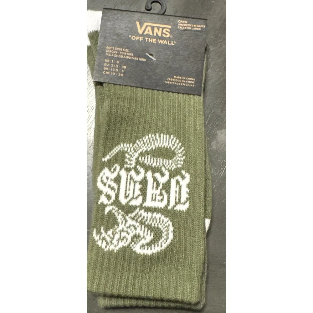 Vans - Road Stop Crew‎ Sock Loden Green - Boys Us Size 1-6